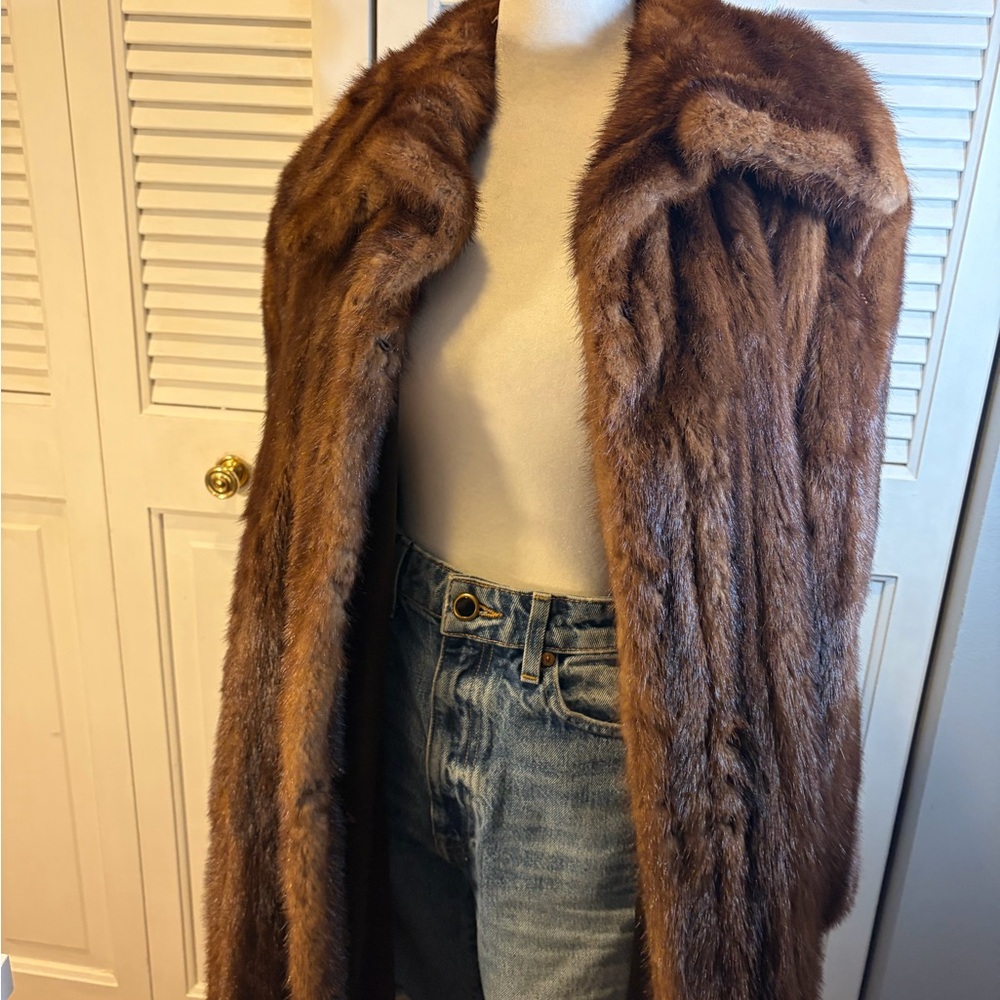 As is Mink Elegant Brown Fur Coat